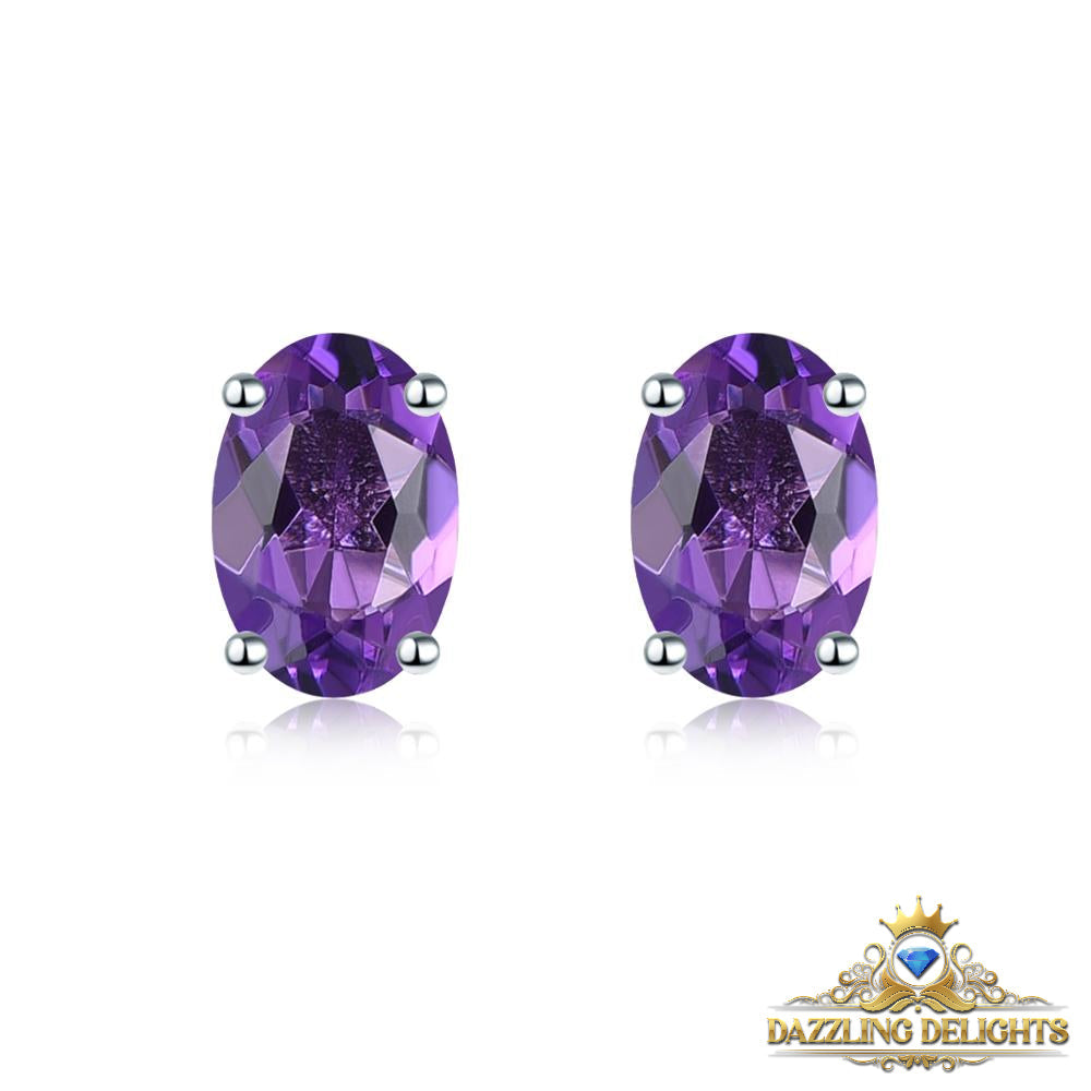 6x4mm Oval Cut Natural Gemstone Stud Earrings - Your Choice of Gemstone - Premium Jewelry from Dazzling Delights - Just $41.96! Shop now at Dazzling Delights