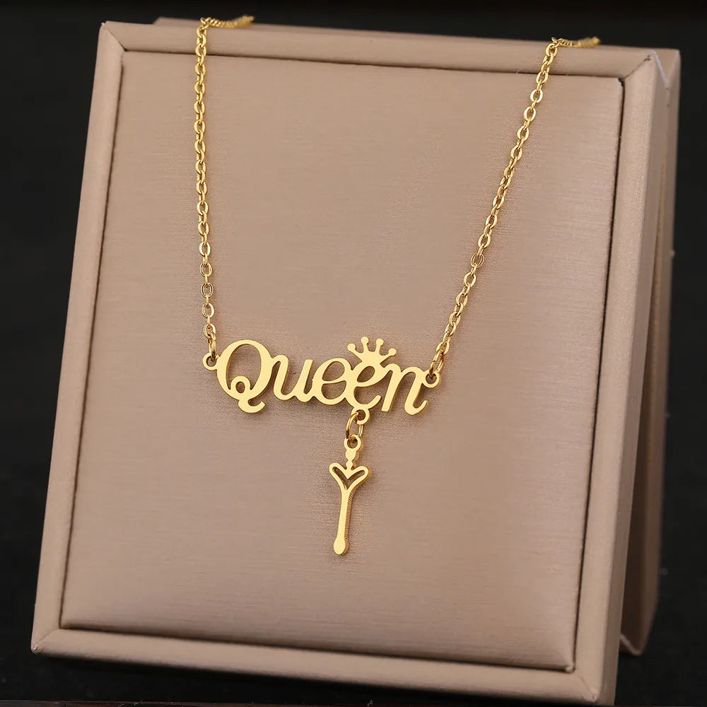 Titanium Queen Pendant Necklace - Premium Jewelry from Dazzling Delights - Just $18.71! Shop now at Dazzling Delights