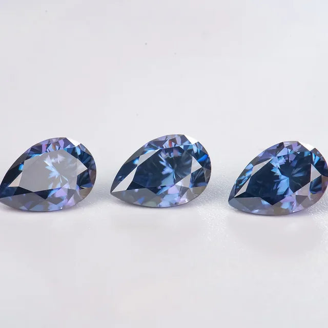 Royal Blue Pear Cut Moissanites - Premium Jewelry from Dazzling Delights - Just $83.33! Shop now at Dazzling Delights