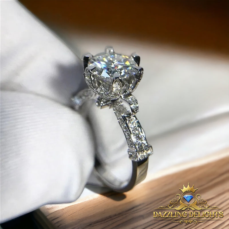 Ornate Royal Protea Moissanite Ring - Premium Jewelry from Dazzling Delights - Just $112.46! Shop now at Dazzling Delights