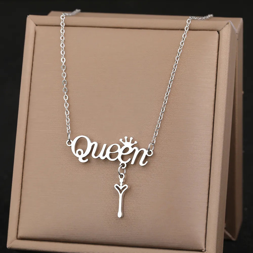 Titanium Queen Pendant Necklace - Premium Jewelry from Dazzling Delights - Just $18.71! Shop now at Dazzling Delights