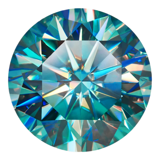 Bluish Green Round Brilliant Cut Moissanites - Premium Jewelry from Dazzling Delights - Just $62.50! Shop now at Dazzling Delights