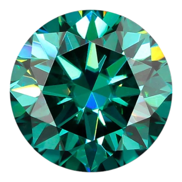 Emerald Green Round Brilliant Cut Moissanites - Premium Jewelry from Dazzling Delights - Just $75! Shop now at Dazzling Delights