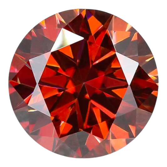 Pomegranate Red Round Brilliant Cut Moissanites - Premium Jewelry from Dazzling Delights - Just $62.50! Shop now at Dazzling Delights