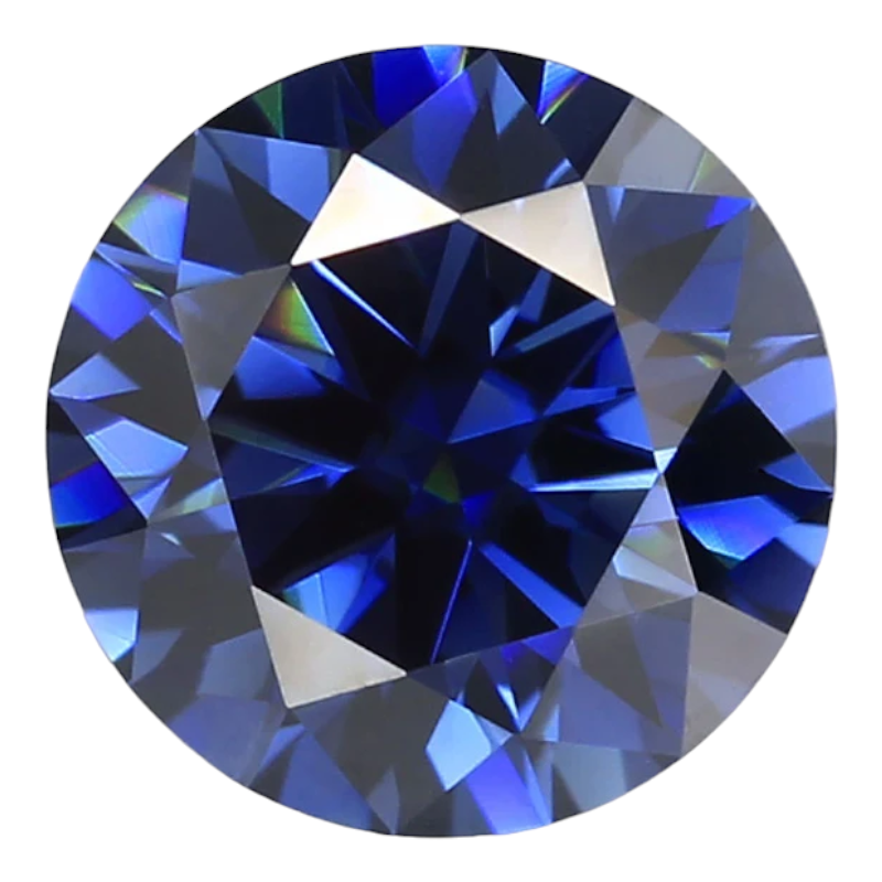 Royal Blue Round Brilliant Cut Moissanites - Premium Jewelry from Dazzling Delights - Just $91.67! Shop now at Dazzling Delights