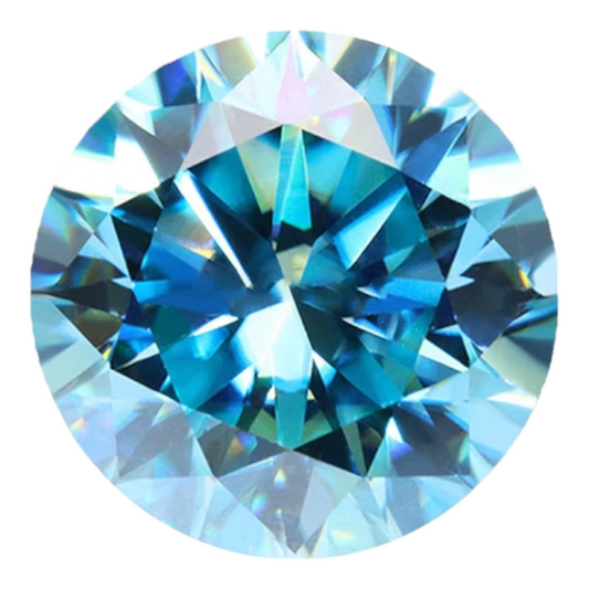 Sea Blue Round Brilliant Cut Moissanites - Premium Jewelry from Dazzling Delights - Just $75! Shop now at Dazzling Delights