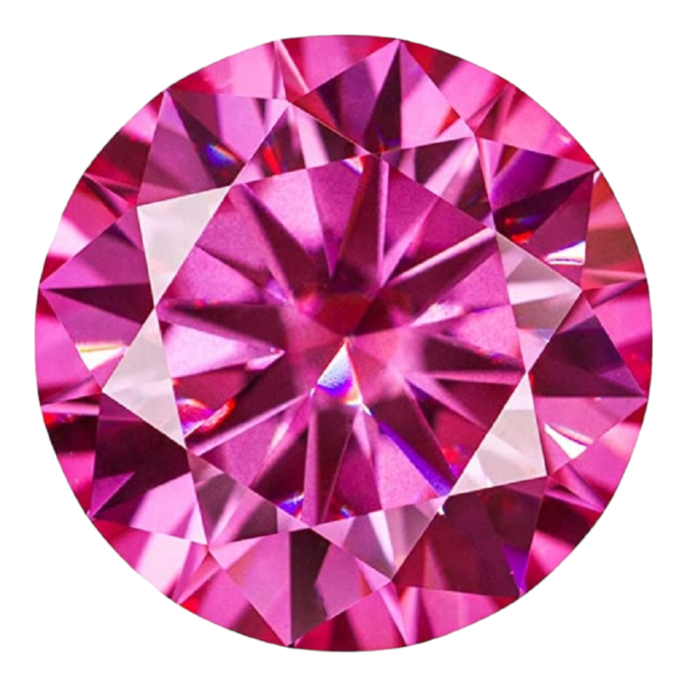 Vivid Pink Round Brilliant Cut Moissanites - Premium Jewelry from Dazzling Delights - Just $75! Shop now at Dazzling Delights