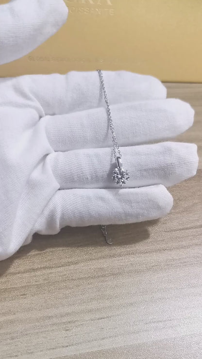 Moissanite Drop Pendant Necklace