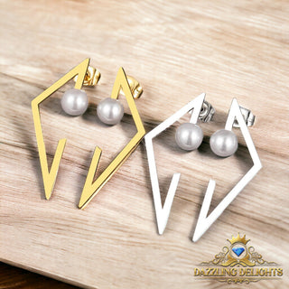 Titanium Inverted Triangle Stud Earrings - Premium Jewelry from Dazzling Delights - Just $16.12! Shop now at Dazzling Delights