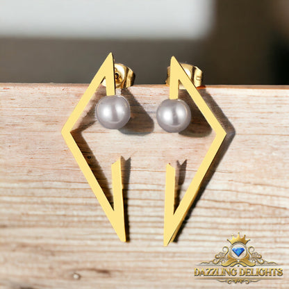 Titanium Inverted Triangle Stud Earrings - Premium Jewelry from Dazzling Delights - Just $20.96! Shop now at Dazzling Delights