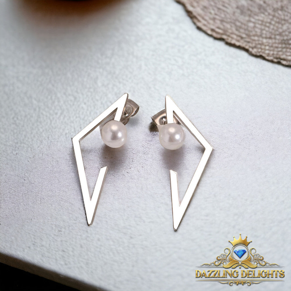 Titanium Inverted Triangle Stud Earrings - Premium Jewelry from Dazzling Delights - Just $20.96! Shop now at Dazzling Delights