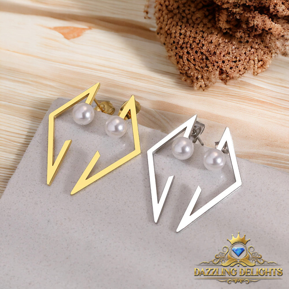 Titanium Inverted Triangle Stud Earrings - Premium Jewelry from Dazzling Delights - Just $20.96! Shop now at Dazzling Delights