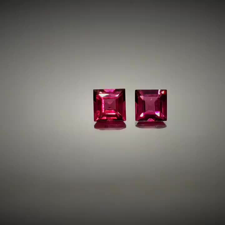 0.80ct Square Cut Pinkish Purple Rhodolite Garnet Pair - Premium Jewelry from Dazzling Delights - Just $21.71! Shop now at Dazzling Delights