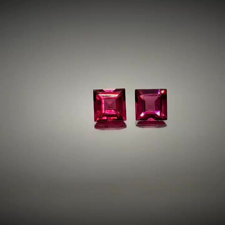 0.80ct Square Cut Pinkish Purple Rhodolite Garnet Pair - Premium Jewelry from Dazzling Delights - Just $21.71! Shop now at Dazzling Delights