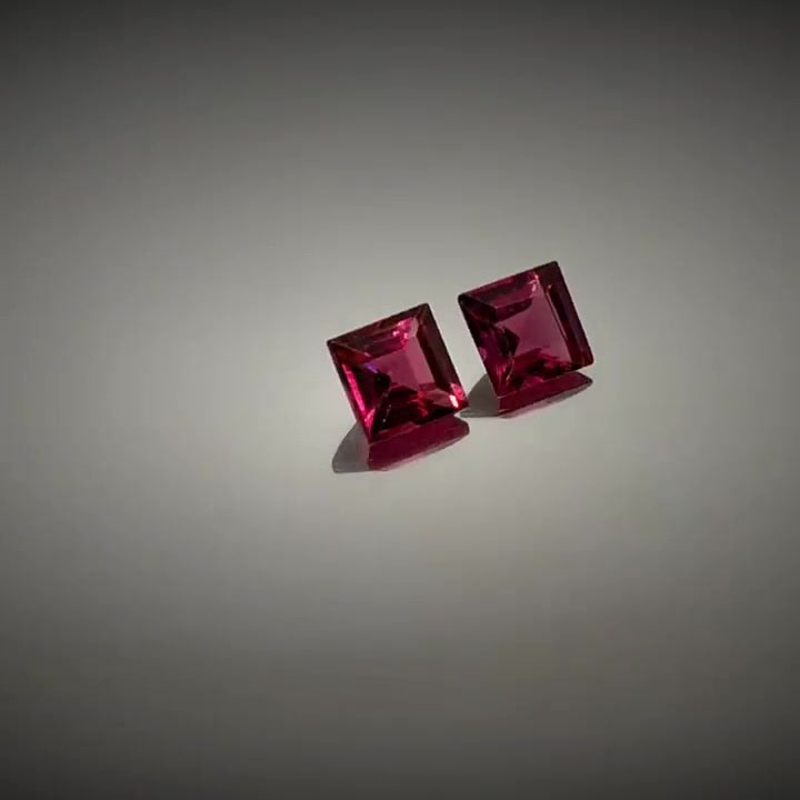 0.80ct Square Cut Pinkish Purple Rhodolite Garnet Pair - Premium Jewelry from Dazzling Delights - Just $21.71! Shop now at Dazzling Delights