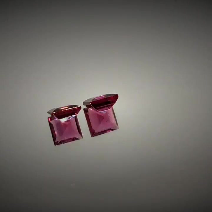 0.80ct Square Cut Pinkish Purple Rhodolite Garnet Pair - Premium Jewelry from Dazzling Delights - Just $21.71! Shop now at Dazzling Delights