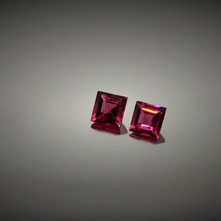 0.80ct Square Cut Pinkish Purple Rhodolite Garnet Pair - Premium Jewelry from Dazzling Delights - Just $21.71! Shop now at Dazzling Delights