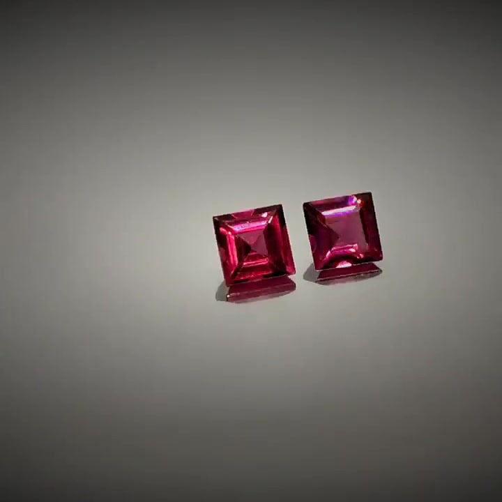 0.80ct Square Cut Pinkish Purple Rhodolite Garnet Pair - Premium Jewelry from Dazzling Delights - Just $21.71! Shop now at Dazzling Delights