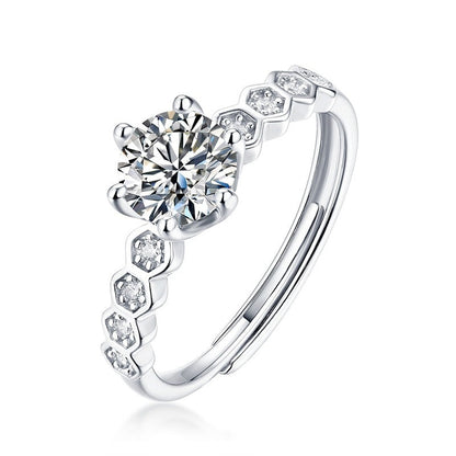 0.5Ct 5mm Moissanite Antique Style Size Adjustable Ring - Premium Jewelry from Dazzling Delights - Just $94.95! Shop now at Dazzling Delights