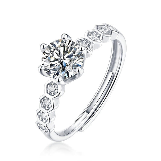 0.5Ct 5mm Moissanite Antique Style Size Adjustable Ring - Premium Jewelry from Dazzling Delights - Just $71.21! Shop now at Dazzling Delights