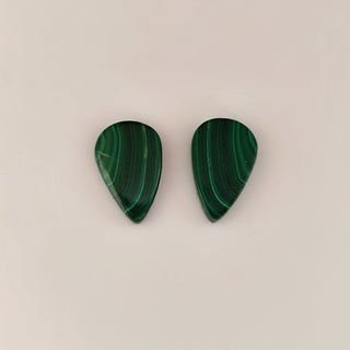 18.65ct Pear Cabochon Malachite Pair - Premium Jewelry from Dazzling Delights - Just $5.62! Shop now at Dazzling Delights