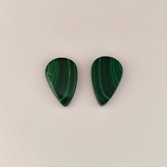 18.65ct Pear Cabochon Malachite Pair - Premium Jewelry from Dazzling Delights - Just $8.21! Shop now at Dazzling Delights