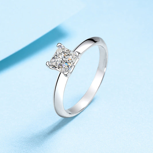 Princess Cut Moissanite Engagement Ring - Premium Jewelry from Dazzling Delights - Just $96.71! Shop now at Dazzling Delights