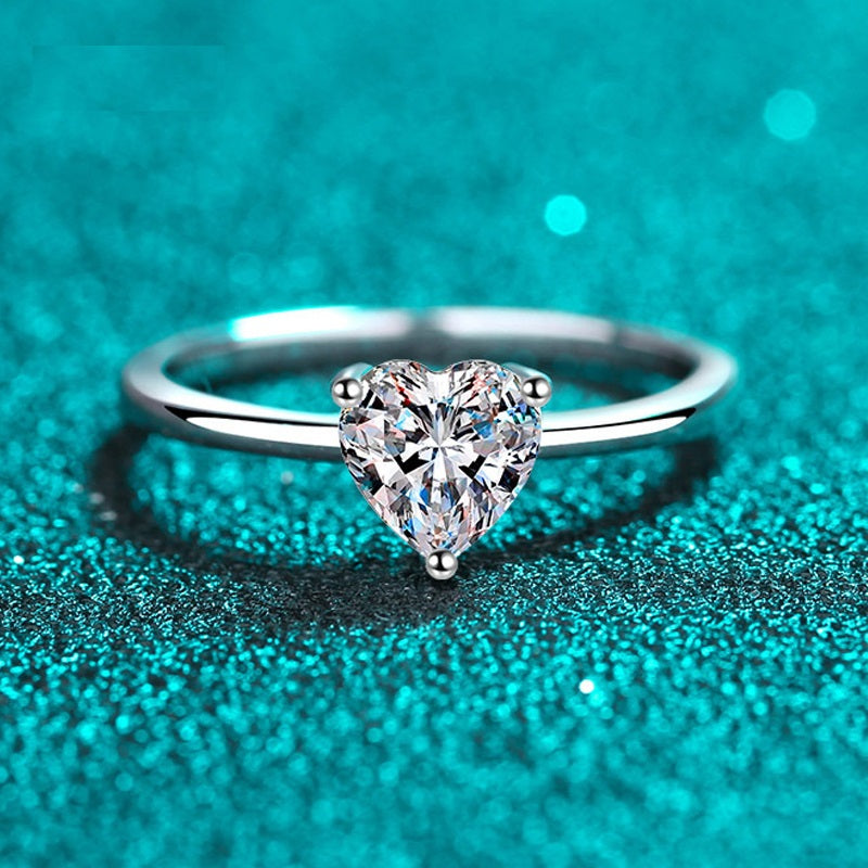 Heart Cut Solitaire Moissanite Engagement Ring - Premium Jewelry from Dazzling Delights - Just $80.96! Shop now at Dazzling Delights