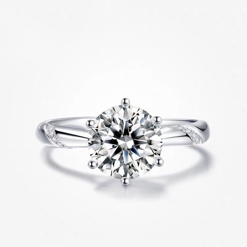 6 Prong Solitaire Moissanite Engagement Ring - Premium Jewelry from Dazzling Delights - Just $64.46! Shop now at Dazzling Delights