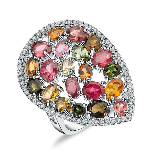 "The Tourmaline Treasure" 5.2ct Oval Cut Multi-Colour Tourmaline Cocktail Ring - Premium Jewelry from Dazzling Delights - Just $119.21! Shop now at Dazzling Delights