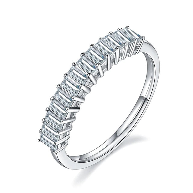 1ct Emerald Cut Moissanite Half Eternity Ring - Premium Jewelry from Dazzling Delights - Just $112.46! Shop now at Dazzling Delights