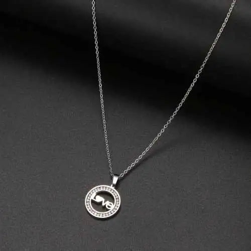 Silver Titanium Circle of Love Pendant Necklace - Premium Jewelry from Dazzling Delights - Just $17.21! Shop now at Dazzling Delights