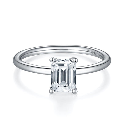 Emerald Cut Solitaire Moissanite Engagement Ring - Premium Jewelry from Dazzling Delights - Just $96.71! Shop now at Dazzling Delights