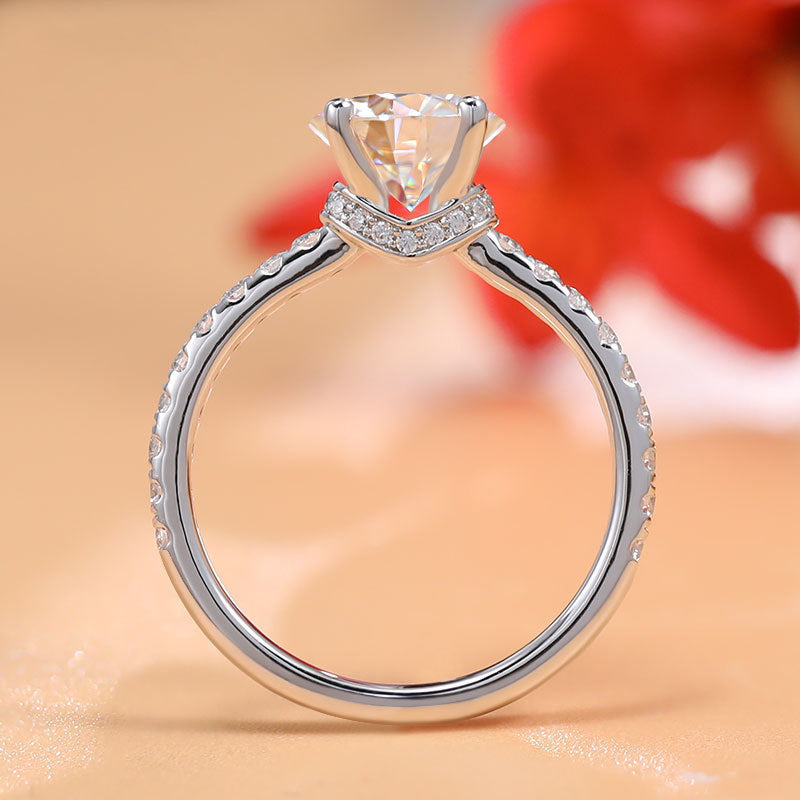 1.9ct Round Brilliant Cut Moissanite Ring - Premium Jewelry from Dazzling Delights - Just $128.96! Shop now at Dazzling Delights