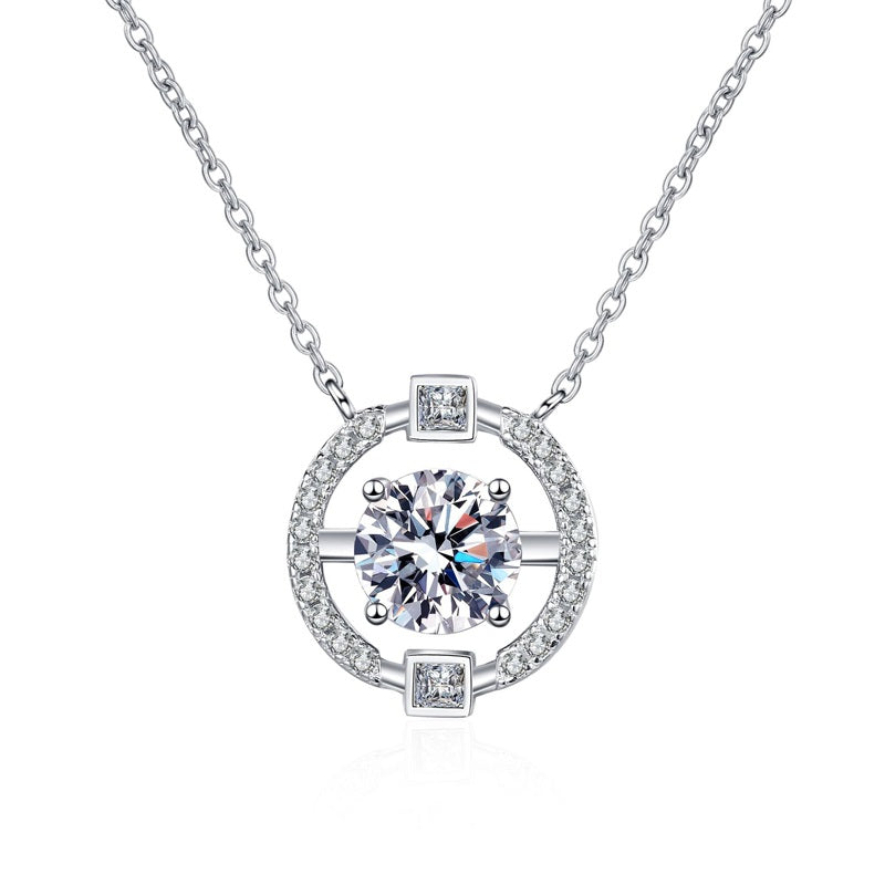 Round Brilliant Cut Moissanite Pendant Necklace - Premium Jewelry from Dazzling Delights - Just $80.96! Shop now at Dazzling Delights