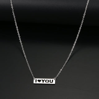 Silver Titanium I Love You Pendant Necklace - Premium Jewelry from Dazzling Delights - Just $13.12! Shop now at Dazzling Delights
