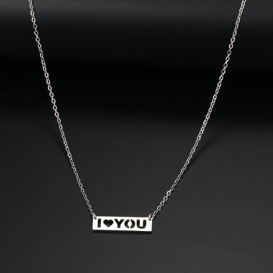 Silver Titanium I Love You Pendant Necklace - Premium Jewelry from Dazzling Delights - Just $17.21! Shop now at Dazzling Delights