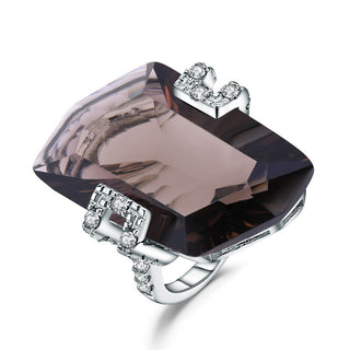 "The Smoky Serenade" 26x15mm Fancy Cut Smoky Quartz Ring - Premium Jewelry from Dazzling Delights - Just $103.95! Shop now at Dazzling Delights