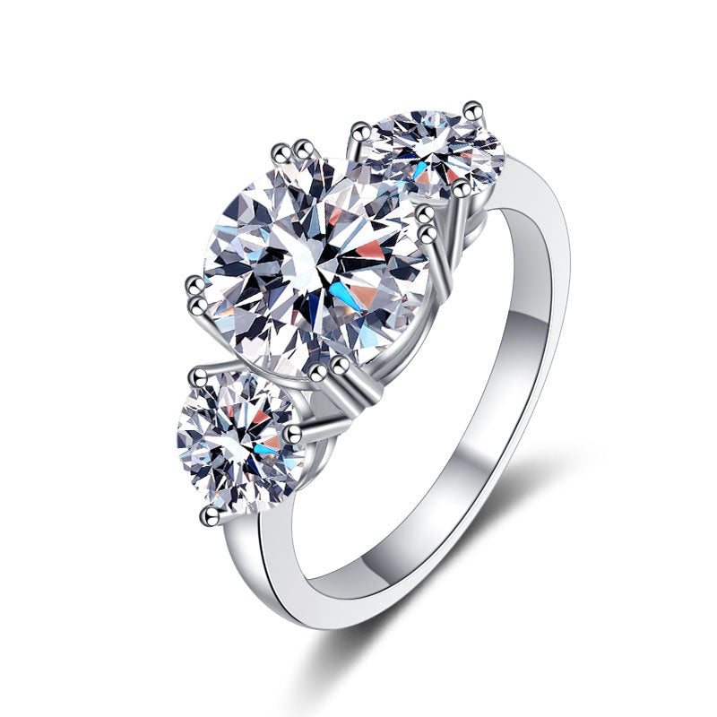 4ct Moissanite Trilogy Ring - Premium Jewelry from Dazzling Delights - Just $192.95! Shop now at Dazzling Delights