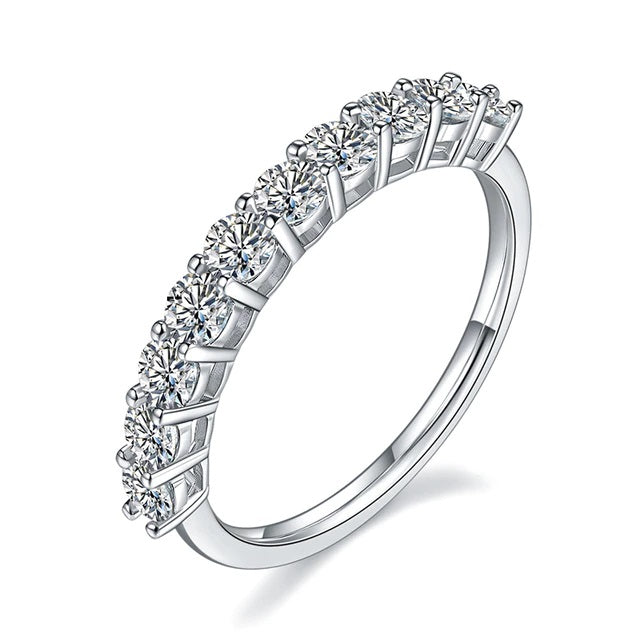 1ct Round Brilliant Cut Moissanite Half Eternity Ring - Premium Jewelry from Dazzling Delights - Just $112.46! Shop now at Dazzling Delights