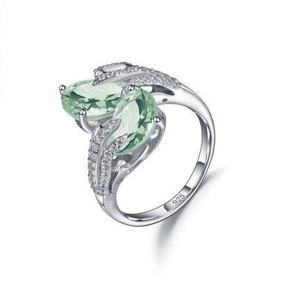 "The Verdant Duo" Dual Pear Cut Natural Prasiolite Ring - Premium Jewelry from Dazzling Delights - Just $80.96! Shop now at Dazzling Delights