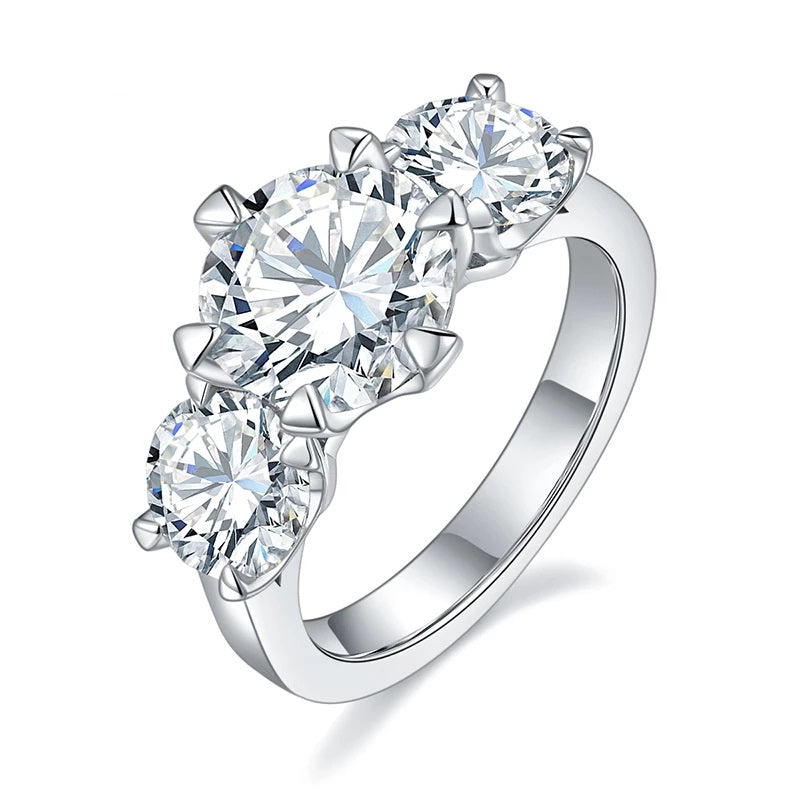 5ct Moissanite Trilogy Ring - Premium Jewelry from Dazzling Delights - Just $176.96! Shop now at Dazzling Delights