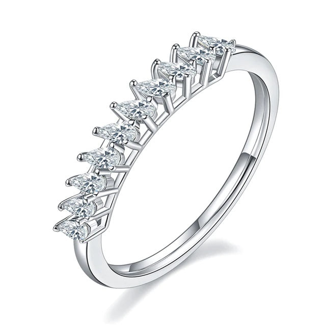 1ct Pear Cut Moissanite Half Eternity Ring - Premium Jewelry from Dazzling Delights - Just $112.46! Shop now at Dazzling Delights