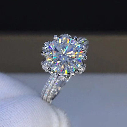 Ornate Round Brilliant Cut Moissanite Engagement Ring - Premium Jewelry from Dazzling Delights - Just $112.46! Shop now at Dazzling Delights