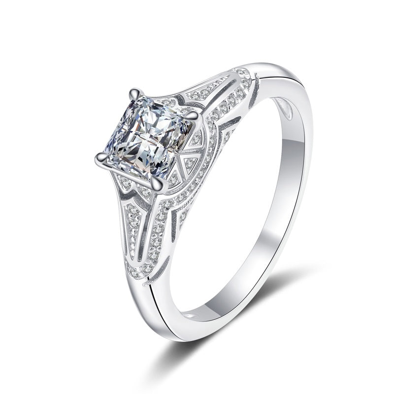 Ornate Princess Cut Moissanite Ring - Premium Jewelry from Dazzling Delights - Just $103.46! Shop now at Dazzling Delights