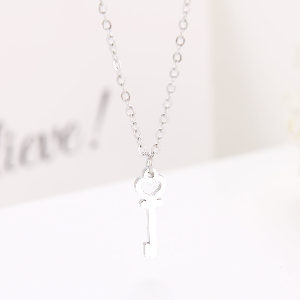 Silver Titanium Key Pendant Necklace - Premium Jewelry from Dazzling Delights - Just $22.95! Shop now at Dazzling Delights