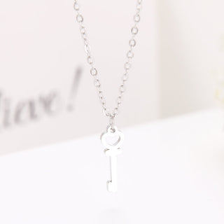 Silver Titanium Key Pendant Necklace - Premium Jewelry from Dazzling Delights - Just $13.12! Shop now at Dazzling Delights