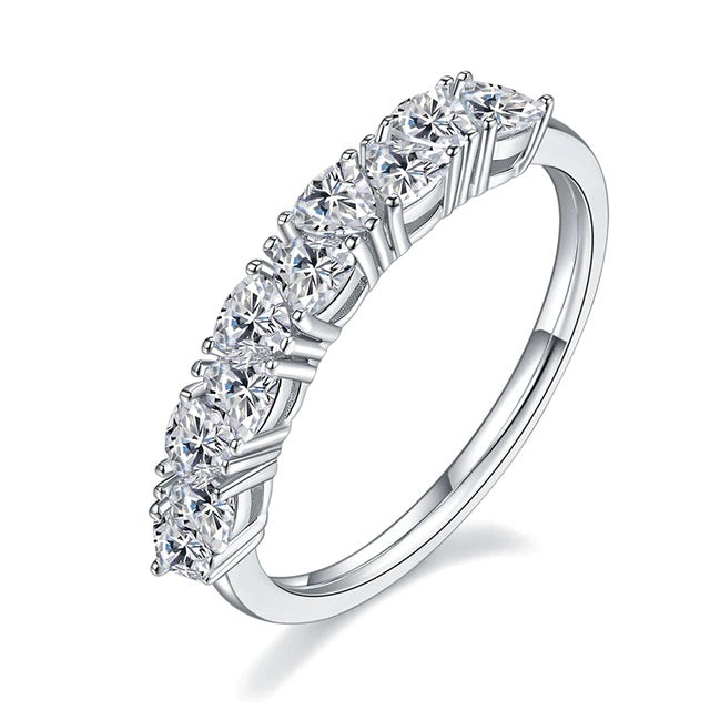 1ct Trillion Cut Moissanite Half Eternity Ring - Premium Jewelry from Dazzling Delights - Just $112.46! Shop now at Dazzling Delights