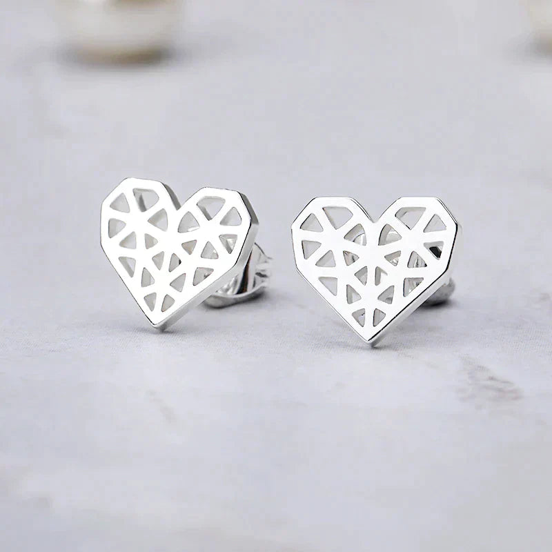 Silver Titanium Heart Stud Earrings - Premium Jewelry from Dazzling Delights - Just $17.21! Shop now at Dazzling Delights