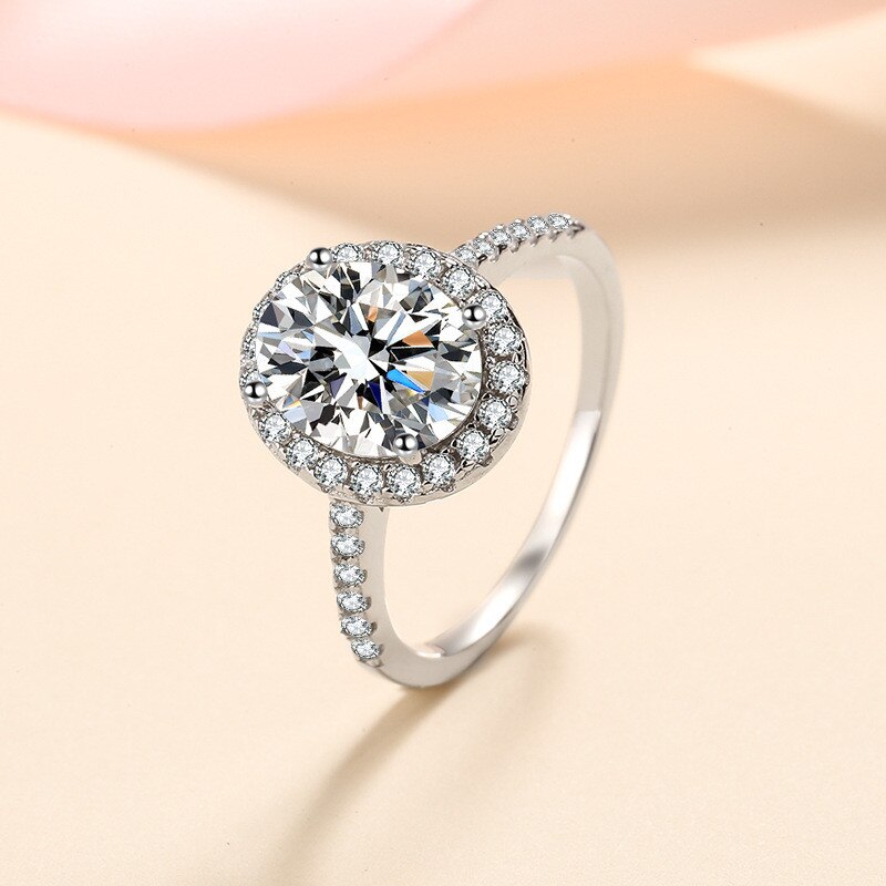 Oval Cut Moissanite Halo Ring - Premium Jewelry from Dazzling Delights - Just $80.96! Shop now at Dazzling Delights